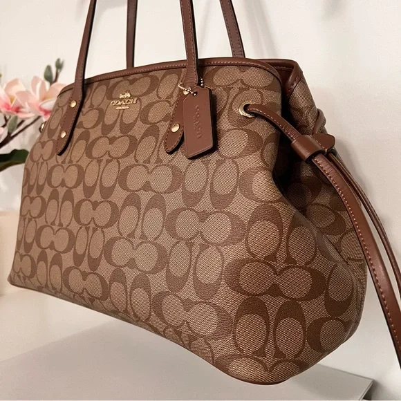 COACH Drawstring Carryall In Signature Canvas - Picture 3 of 15